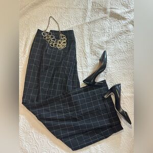 Louis Feraud Black Checkered Trousers